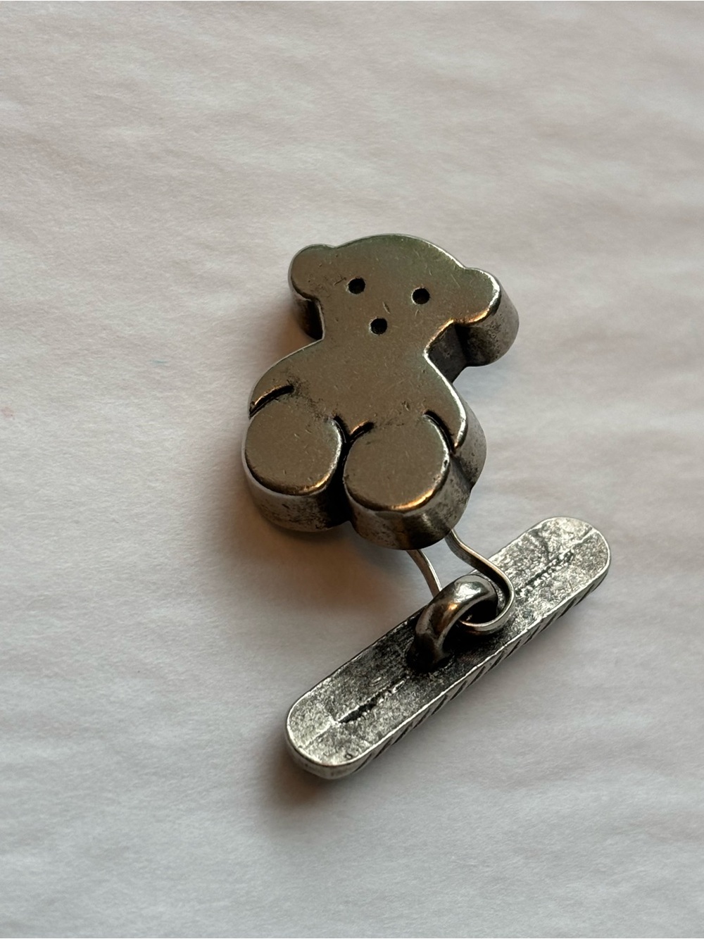 Authentic TOUS Silver Bear Men’s Cufflinks - Rare/Vintage Finish